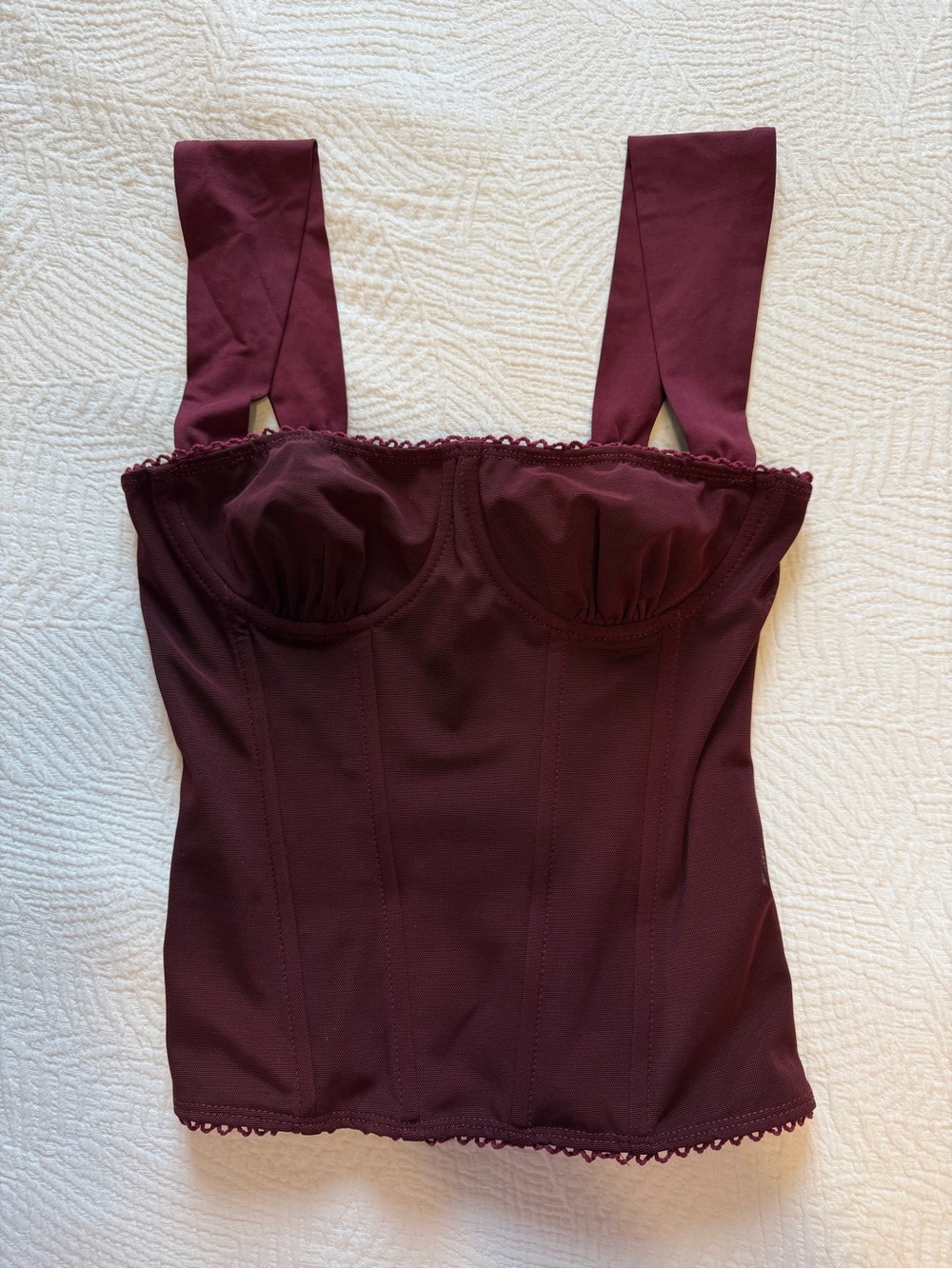 Edikted Burgundy Shelf Bustier Tank